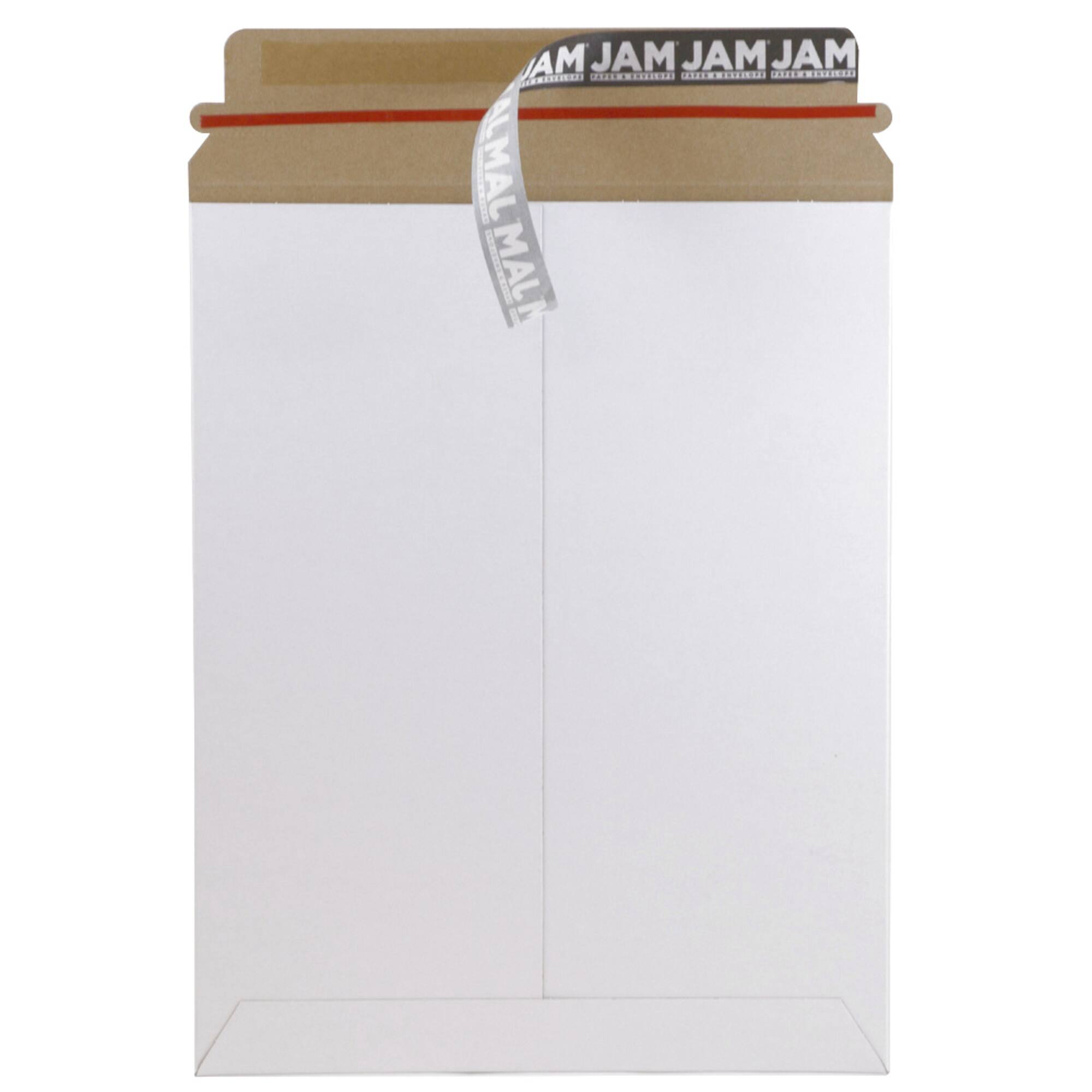 JAM Paper 9.75" x 12.25" White Flat Photo Mailer Peel & Seal Closure Envelopes, 6ct.